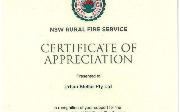 Urban Stellar support for the volunteers of the NSW Rural Fire Service  